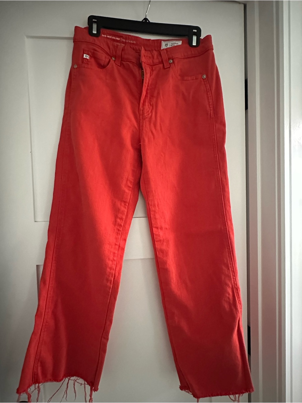 Ag Adriano Goldschmied Red-Orange Wide Leg Jeans